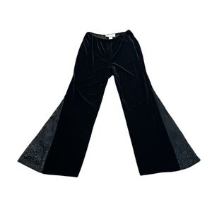 J.R. Nites by Caliendo Black Velvet Wide-Leg Pants Size 12